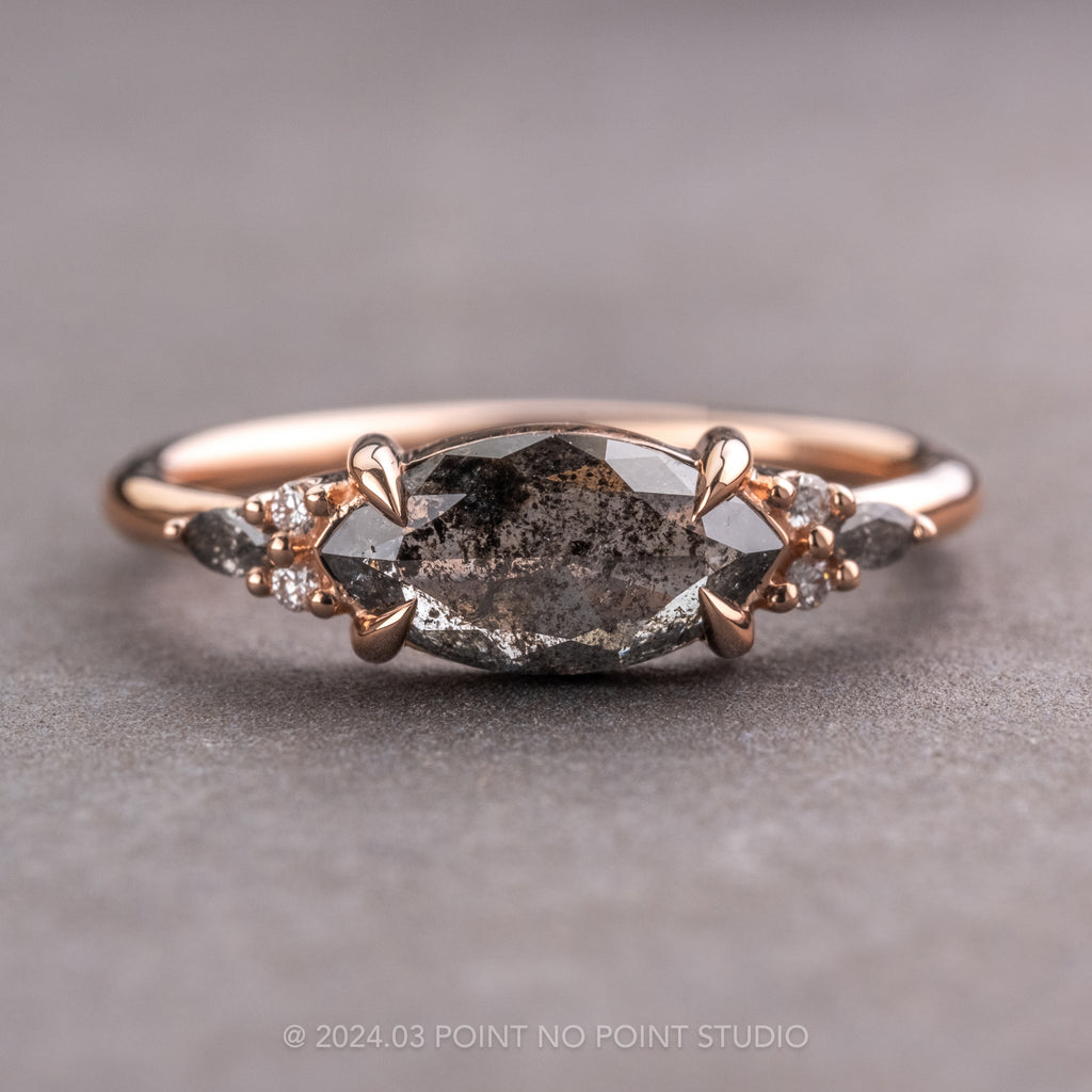 Salt and Pepper Diamond Engagement Ring, Point No Point Studio 10.25