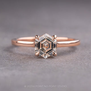 Clear Hexagon Diamond Engagement Ring