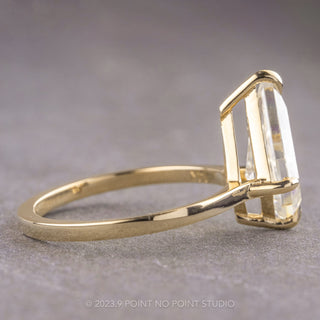 2 Carat Kite Moissanite Engagement Ring, Lark Setting, 14k Yellow Gold