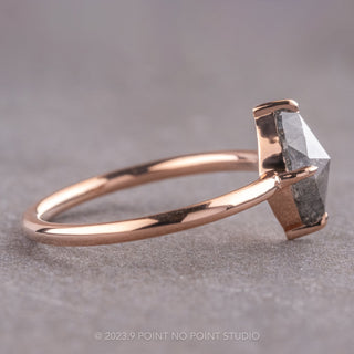 .91 Carat Salt and Pepper Marquise Diamond Engagement Ring, Jane Setting, 14K Rose Gold