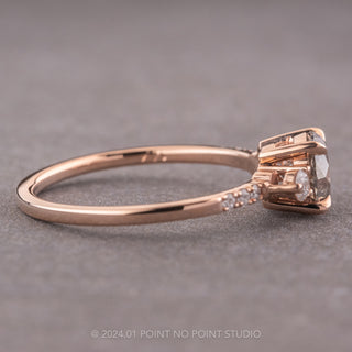 1.16 Carat Salt and Pepper Round Diamond Engagement Ring, Eliza Setting, 14K Rose Gold