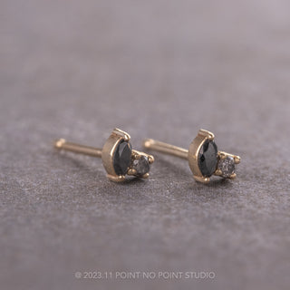 .13tcw Ombre Diamond Studs, 14k Yellow Gold Earrings