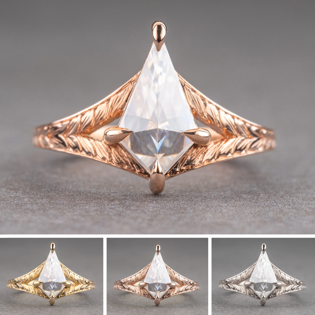 Moissanite Engagement Ring, Point No Point Studio