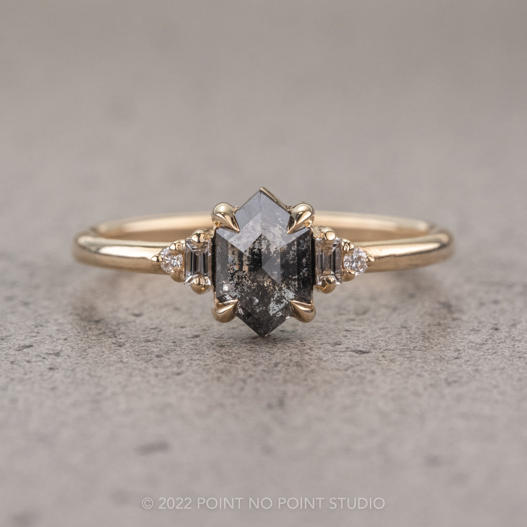 Affordable salt and pepper diamond engagement ring Clearance