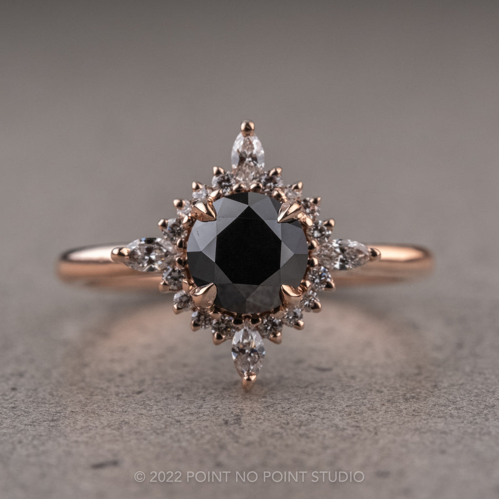 Black Diamond Engagement Ring, Point No Point Studio
