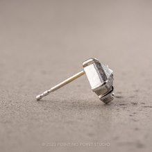.63tcw Salt and Pepper Shield Diamond Studs, Ava Setting, 14k White Gold Earrings