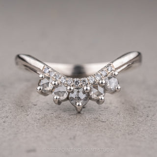 Margot Wedding Ring, 16 Salt and Pepper Diamond, Rose Cuts