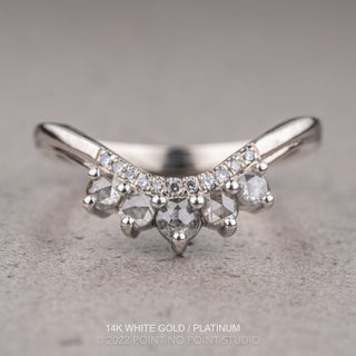 Margot Wedding Ring, 16 Salt and Pepper Diamond, Rose Cuts
