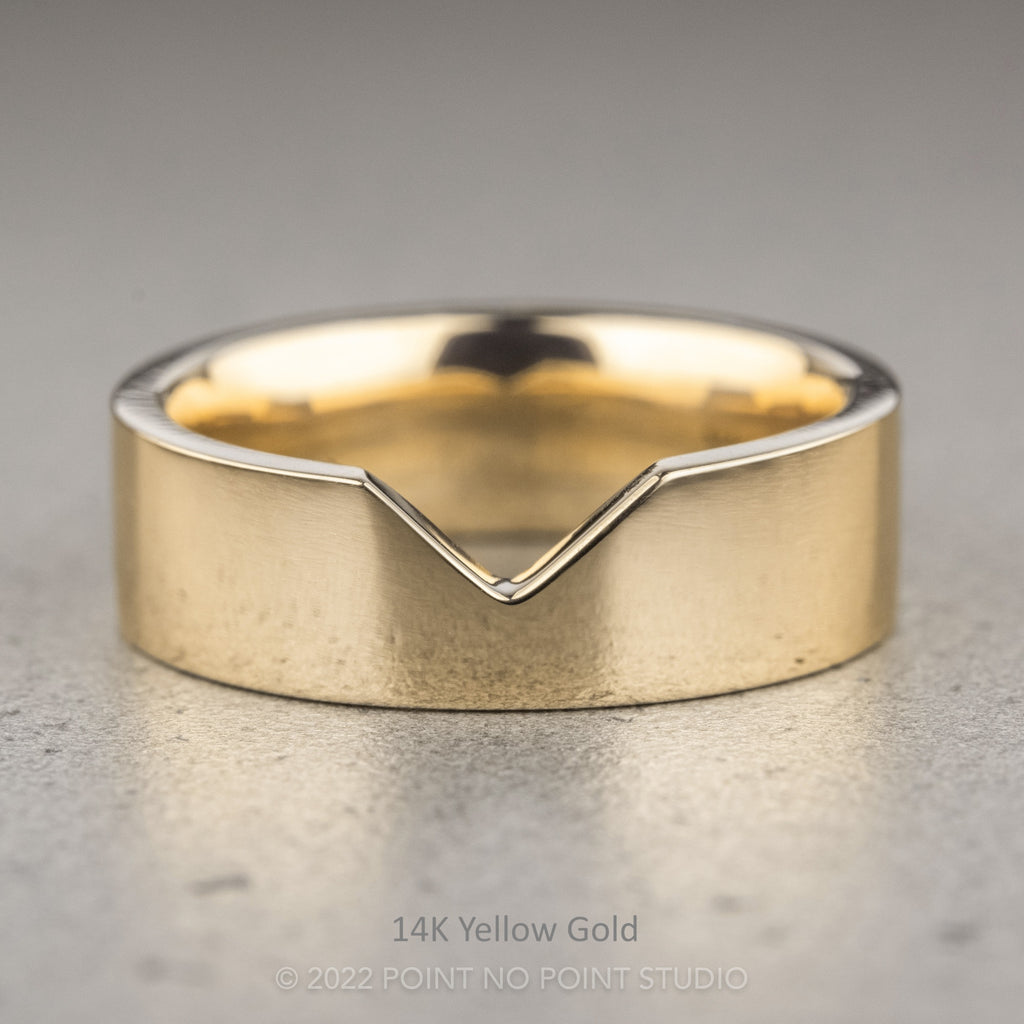 Ellipse Setting Wedding Ring, 6mm Polished – Point No Point Studio