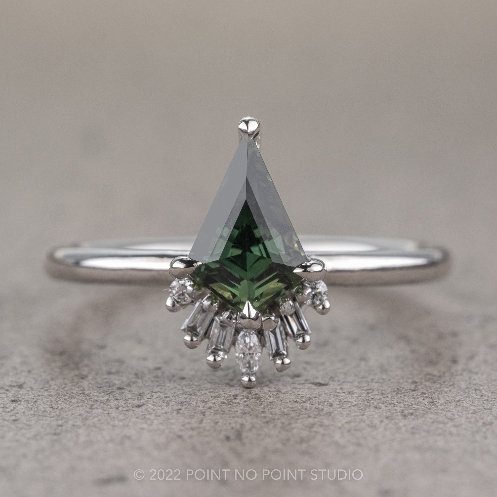 Three Stone Diamond & Meteorite Engagement Ring | Jewelry by Johan - Jewelry  by Johan