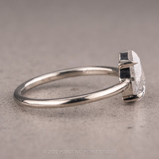 .88 Carat Salt and Pepper Pear Diamond Engagement Ring, Jane Setting, Platinum