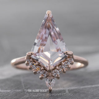4.90 Carat Kite Morganite and Diamond Engagement Ring, Ava Setting