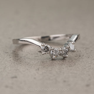 Salt & Pepper Diamond Contour Wedding Ring, Ursa, Platinum