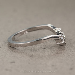 Salt & Pepper Diamond Contour Wedding Ring, Ursa,14k White Gold