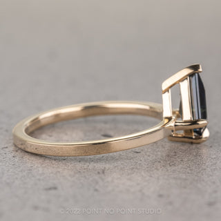 1.13 Carat Teal Kite Sapphire Engagement Ring, Jane Setting, 14K Yellow Gold