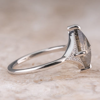 1.02 Carat Salt and Pepper Lozenge Diamond Engagement Ring, Aela Setting, Platinum