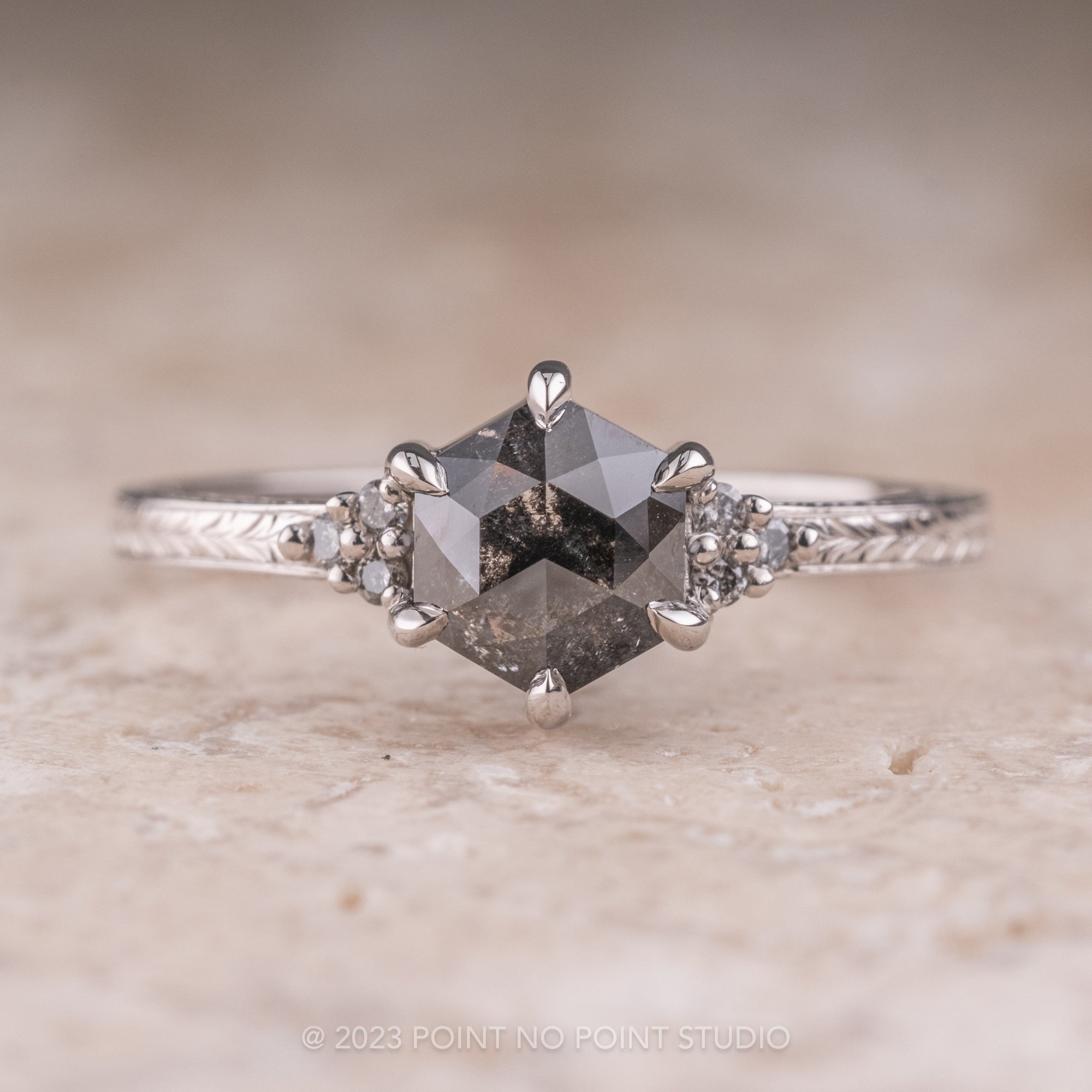 Two Row Diamond Engagement Ring Mounting