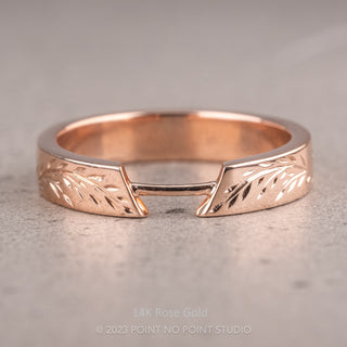 Holly Wedding Ring Cuff, Engraved 4mm
