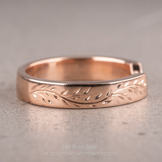 Holly Wedding Ring Cuff, Engraved 4mm