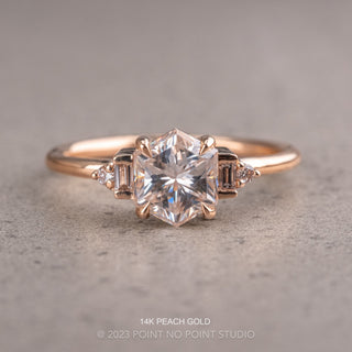 1.56 Carat Hexagon Moissanite Engagement Ring, Betty Setting