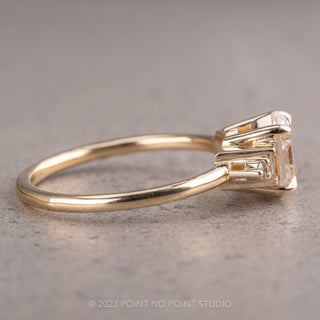 1.56 Carat Hexagon Moissanite Engagement Ring, Betty Setting, 14K Yellow Gold