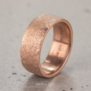 8mm Mens Wedding Band, Distressed Texture Matte men's wedding band, Point No Point Studio. Eco-friendly, Recycled Metals, Conflict Free.