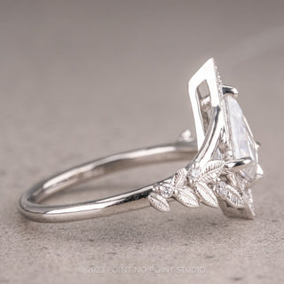 1.07 Carat Kite Moissanite Engagement Ring, Thistle Setting, Platinum