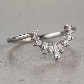 Sage Wedding Ring, 11 White Diamond