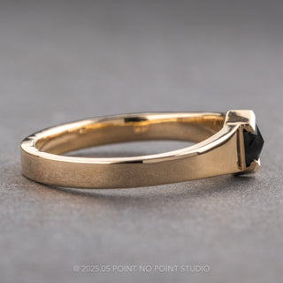 .89 Carat Black Hexagon Diamond Engagement Ring, Cygnus Setting