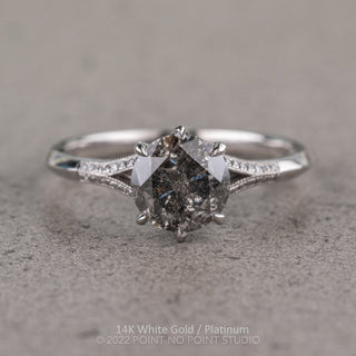 2.10 Carat Salt and Pepper Diamond Engagement Ring, Mackenzie Setting