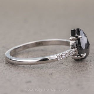 1.31 Carat Salt and Pepper Pear Diamond Engagement Ring, Jules Setting, Platinum