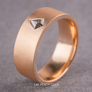 Black Speckled Kite Diamond Mens Sandblast Wedding Band, Comfort Fit