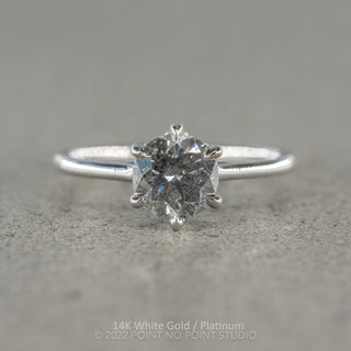 1.29 Carat Salt and Pepper Round Diamond Engagement Ring, Madeline Setting