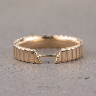 Notched Wedding Ring Cuff, 4mm Polished