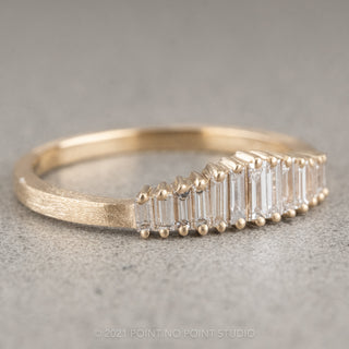Sparrow Wedding Ring, 13 White Diamond, Matte women's wedding band, Point No Point Studio. Eco-friendly, Recycled Metals, Conflict Free.