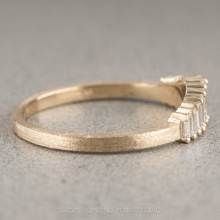 Sparrow Wedding Ring, 13 White Diamond, Matte women's wedding band, Point No Point Studio. Eco-friendly, Recycled Metals, Conflict Free.