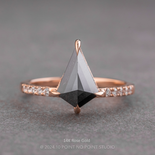 1.72 Carat Black Kite Diamond Engagement Ring, Juliette Setting
