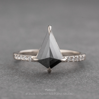 1.72 Carat Black Kite Diamond Engagement Ring, Juliette Setting