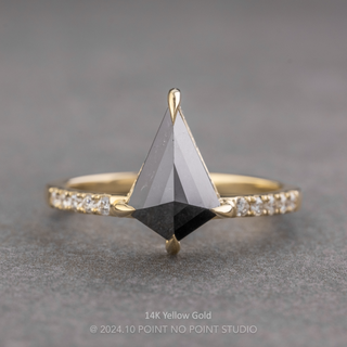 1.72 Carat Black Kite Diamond Engagement Ring, Juliette Setting