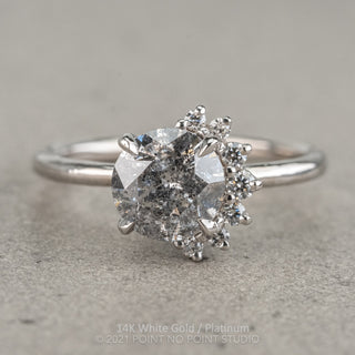 1.56 Carat Salt and Pepper Diamond Engagement Ring, Sammy Setting