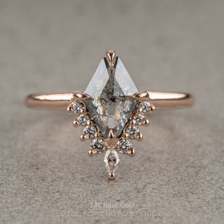1.51 Carat Salt and Pepper Geometric Diamond Engagement Ring, Ava Setting