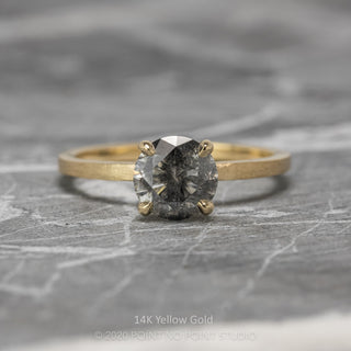 1 Carat Salt and Pepper Diamond Engagement Ring, Jane Setting