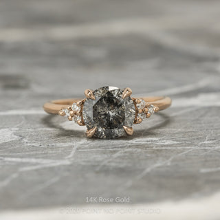 1.95 Carat Salt and Pepper Diamond Engagement Ring, Quinn Setting