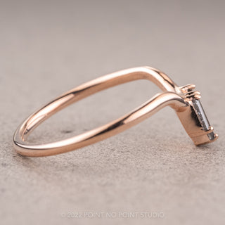 Salt and Pepper Baguette Diamond Wedding Band, Dawn Setting, 14k Rose Gold