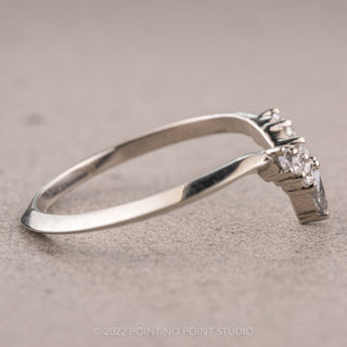 Salt and Pepper Marquise and White Diamond Wedding Band, Cassiopeia Setting, Platinum
