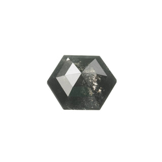 1.44 Carat Black Speckled Rose Cut Hexagon Diamond