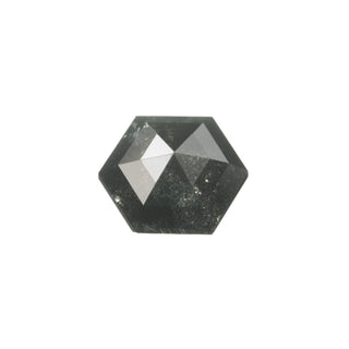 1.44 Carat Black Speckled Rose Cut Hexagon Diamond