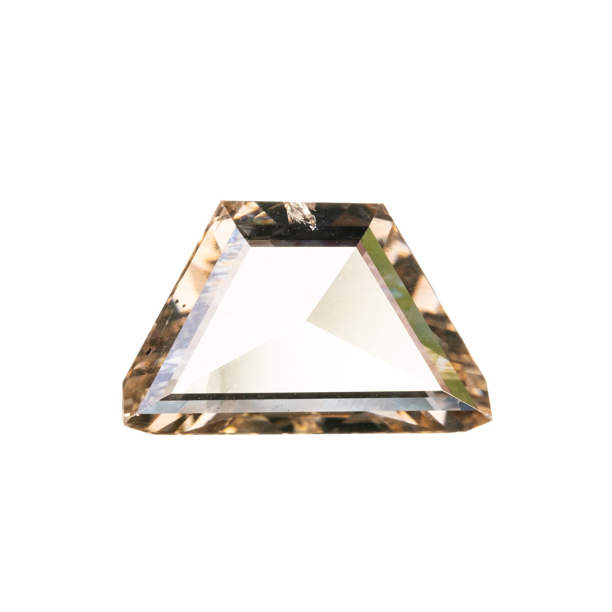 1.51 Carat Clear Champagne Toned Rose Cut Geometric Diamond