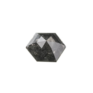 1.77 Carat Black Diamond, Rose Cut Hexagon