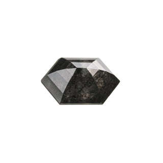 1.78 Carat Black Diamond, Rose Cut Hexagon